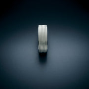 ETERNA wide sterling silver cuff with herringbone engraving