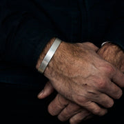PACE narrow engraved sterling silver cuff bracelet
